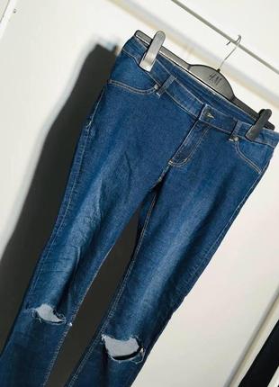 Сині джинси скіні з розрізами cheap monday10 фото