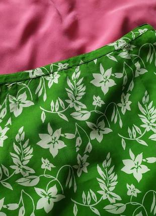 Яркая длинная вискозная юбка с боковыми разрезами, цветы, тонкая штапельная вискоза, snap2 фото
