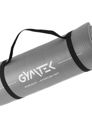 Килимок (мат) для йоги та фітнесу gymtek nbr 1,5 см сірий6 фото