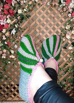 Теплые женские вязанные носки, следы ручной работы