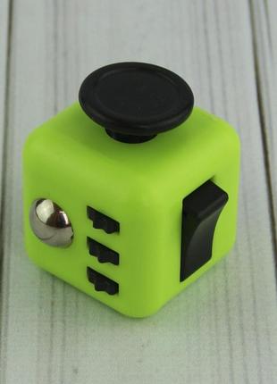 Кубик антистрес fidget cube (зелений з чорним)4 фото