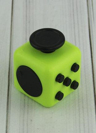 Кубик антистрес fidget cube (зелений з чорним)9 фото