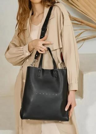 Женская кожаная сумка-шоппер  polina & eiterou3 фото