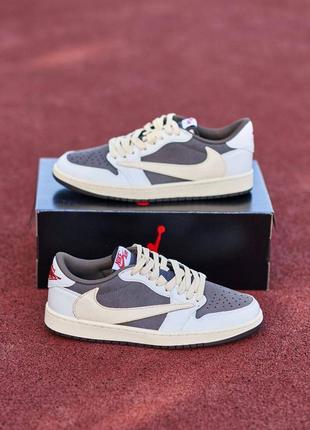 Женские кроссовки jordan 1 retro low x travis scott low люкс качество