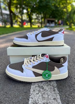 Жіночі кросівки jordan 1 retro low x travis scott low люкс якість