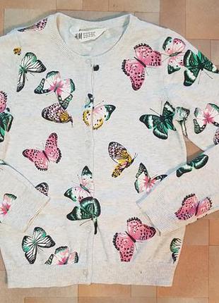 Кардиган метелика, кофта, светр на ґудзиках h&amp;m до школи 6-8 років 122/128 см4 фото