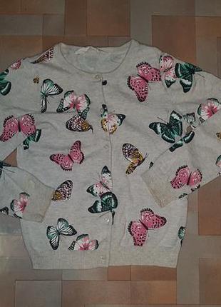 Кардиган метелика, кофта, светр на ґудзиках h&amp;m до школи 6-8 років 122/128 см3 фото