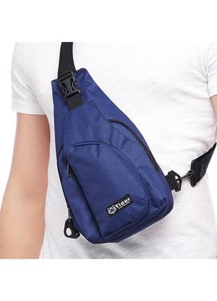Мужская сумка слинг текстильная сумка-джокер нагрудная через плечо сумка str синяя сумка слинг парню