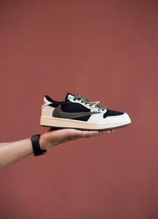 Женские кроссовки jordan 1 retro low x travis scott low люкс качество