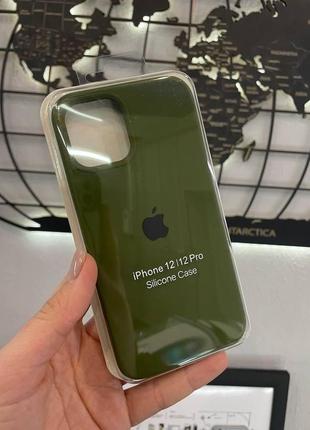 Чехол silicone case с микрофиброй для iphone 12, качественный чехол-накладка для айфон 12