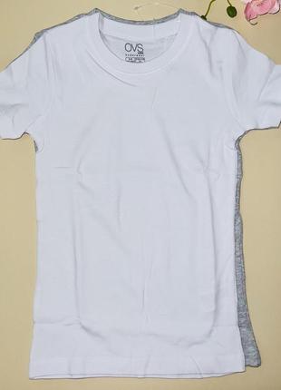 Комплект футболок белого/ серого цветов для парней. 100% хлопок размер:  ✔ 92/98 ✔️ 110/1161 фото