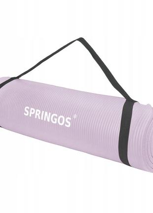Килимок (мат) для йоги та фітнесу springos nbr 1 см yg0038 purple poland4 фото