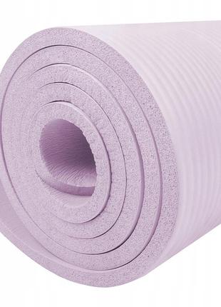 Килимок (мат) для йоги та фітнесу springos nbr 1 см yg0038 purple poland5 фото