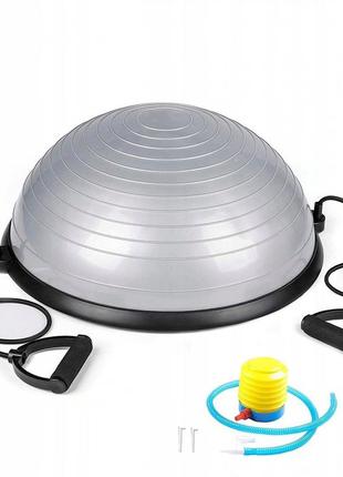 Балансувальна платформа springos bosu ball 57 см bt0002 silver poland1 фото