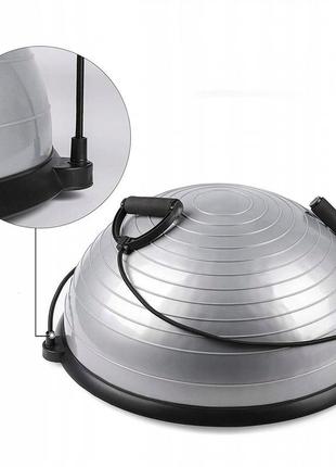 Балансировочная платформа springos bosu ball 57 см bt0002 silver poland9 фото