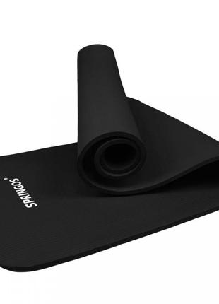 Коврик (мат) для йоги и фитнеса springos nbr 1.5 см yg0029 black