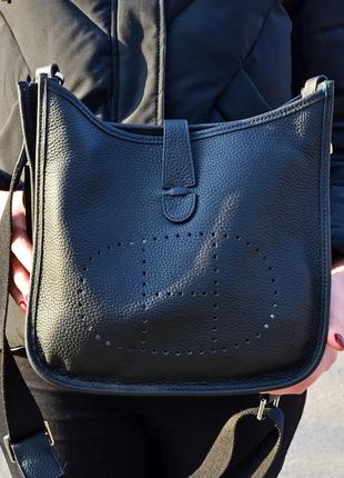 Женская черная кожаная сумка3 фото