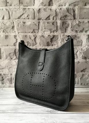 Женская черная кожаная сумка6 фото