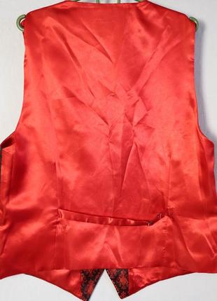 Красная готическая мужская жилетка с узором стимпанк ретро винтаж рок стиль dobell 48 l 40r2 фото