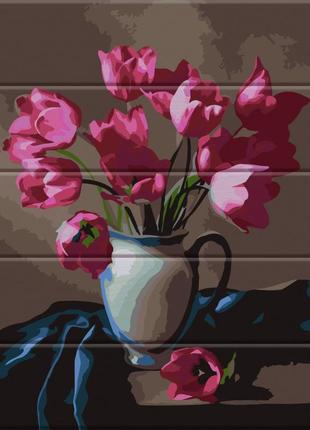 Картина за номерами для дерева "чудові тюльпани" asw083 30х40 см