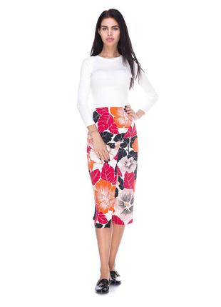 Zara, юбка миди с цветочным принтом размер с2 фото