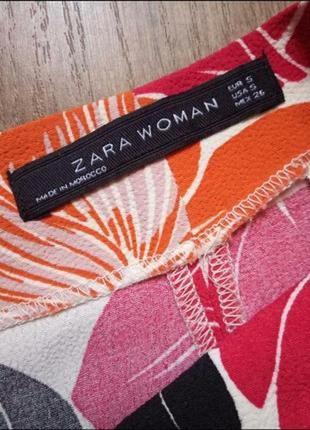 Zara, спідниця міді з квітковим принтом розмір3 фото