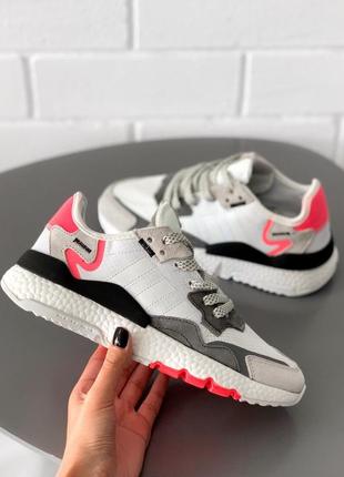 Adidas nite jogger 🆕 женские кроссовки адидас джогер 🆕 белые/розовые