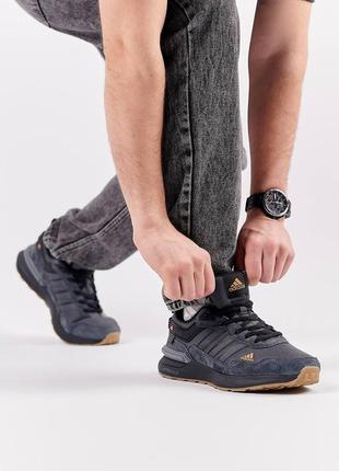 Чоловічі замшеві кросівки adidas zx 420 gray, чоловічі кеди адідас сірі. чоловіче взуття