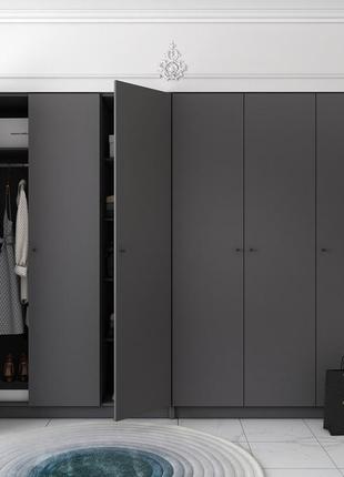 Шкаф для одежды в спальню промо графит 270х48х204 распашной гардероб для спальни шкафы комплект