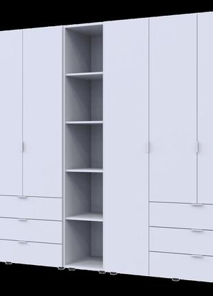 Шкаф для одежды в спальню гелар белый 270.6х49.5х203.4 распашной гардероб для спальни шкафы этажерка