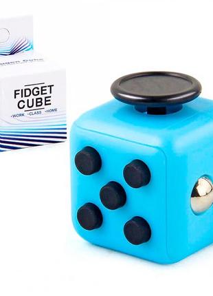 Кубик антистресс fidget cube (голубой c черным)