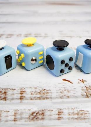 Кубик антистрес fidget cube (блакитний з чорним)7 фото