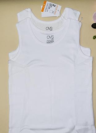 Набор маек белого цвета (2 шт) 100% хлопок размер:  ✔ 92/98 ✔️ 122/128 ✔️ 128/134 ✔️ 146/152 ✔️ 15