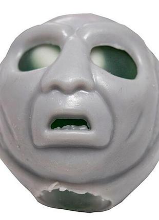 Игрушка антистресс череп зомби с червями (серая с зеленым)