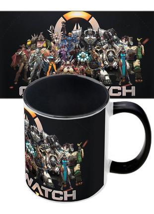 Чашка з принтом 63504 overwatch (чорна)