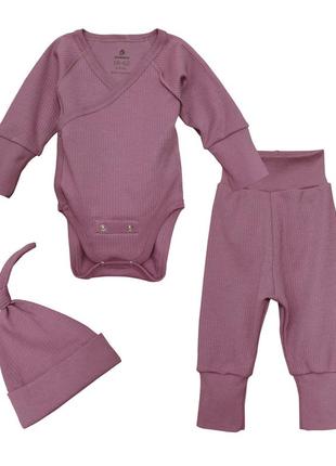 2112103р комплект растущий темно-розовый для новорожденных р. 56-62 тм minikin