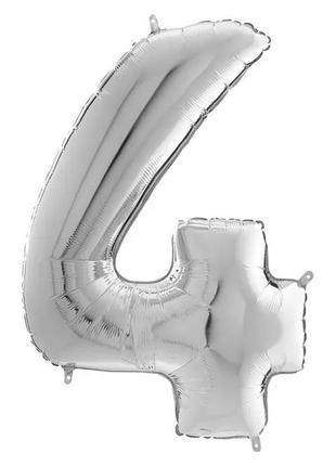 Кулька цифра (100см) срібло-4