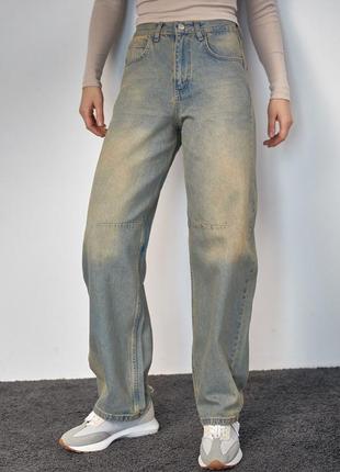 Женские джинсы-бананы в стиле grunge - джинс цвет, m (есть размеры)