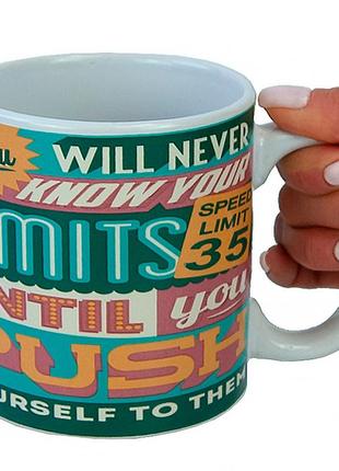 Кружка мотиватор твоя межа - you limits 600 мл (блакитний з жовтим)