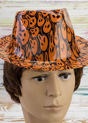 Шляпа мужская пластиковая с принтом хэллоуин 12670