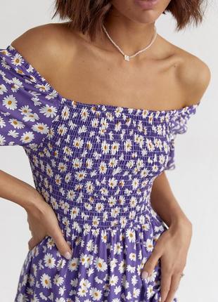 Довге жіноче плаття з еластичною талією й оборкою esperi — фіолетовий колір, s (є розміри)4 фото