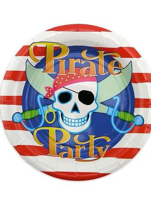 Паперові тарілки діам18см пірати (уп 10шт)