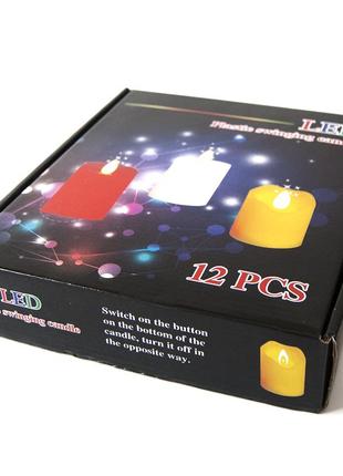 Свеча led живое пламя светящаяся 7х5см (красная)