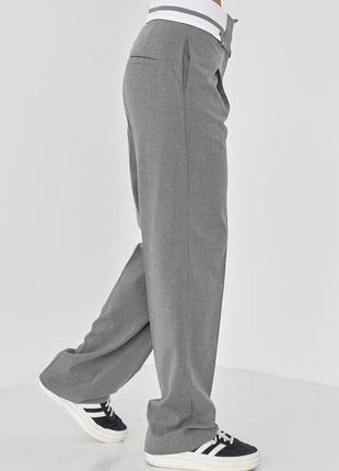 Жіночі штани-палацо зі стрілками — сірий колір, xl (є розміри)5 фото