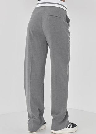 Жіночі штани-палацо зі стрілками — сірий колір, xl (є розміри)2 фото
