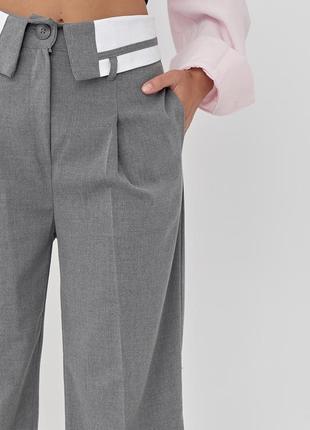 Жіночі штани-палацо зі стрілками — сірий колір, xl (є розміри)4 фото