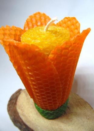 Свеча натуральная с вощини на 8 марта 10/4