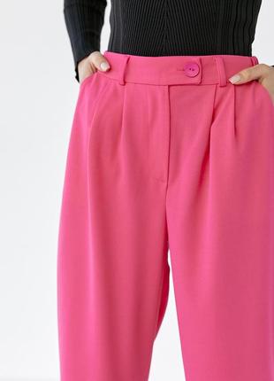Штани жіночі з відворотом — фуксія колір, 40р (є розміри)4 фото