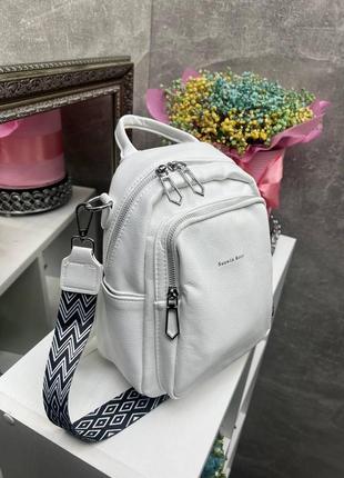Стильний зручний рюкзак з додатковим текстильним ременем на кожен день2 фото