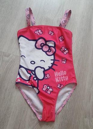 Стильный купальник hello kitty девочке 5-6 л 110-116 см